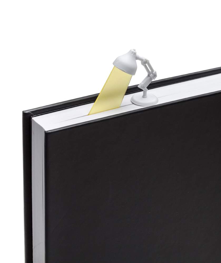 Lightmark 3D lamp bookmark in book - white