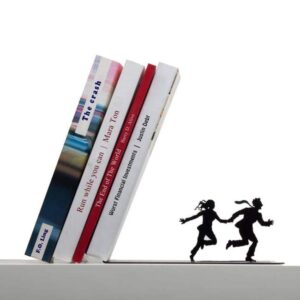 Leaning Bookend Running Couple Front