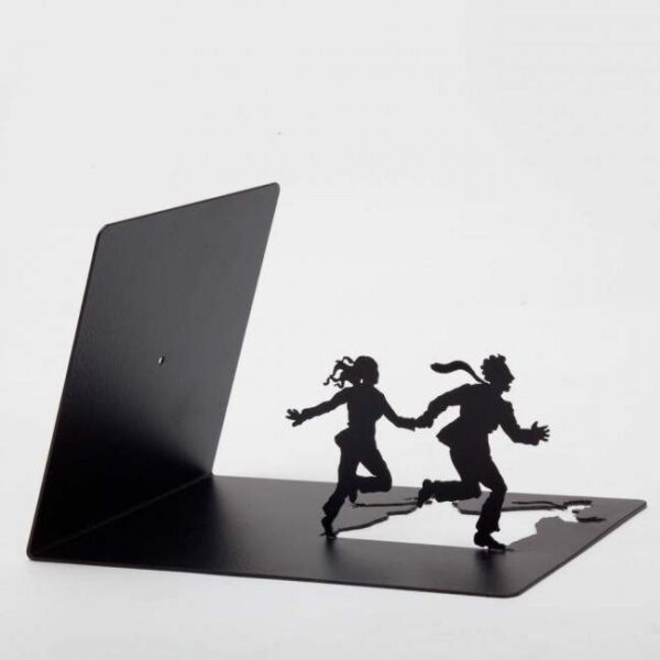 Leaning Bookend Running Couple