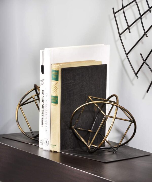 Geometric Bookend On Bookshelf