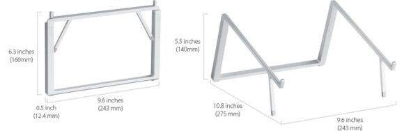 Rain Design mBar Pro + Foldable Laptop stand dimensions