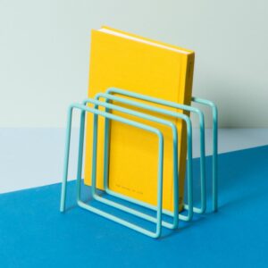 Block Design Desktop File Holder Blue