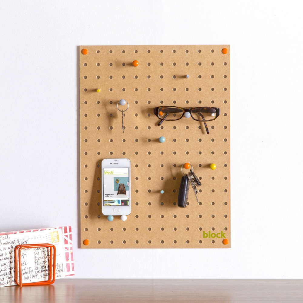 Small Wood Pegboard by Block Design storage example Natural Finish