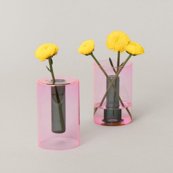 Pen Holder and Reversible Vase, Pink/Green