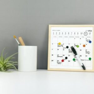 Kikkerland Mini Whiteboard Calendar On Desk
