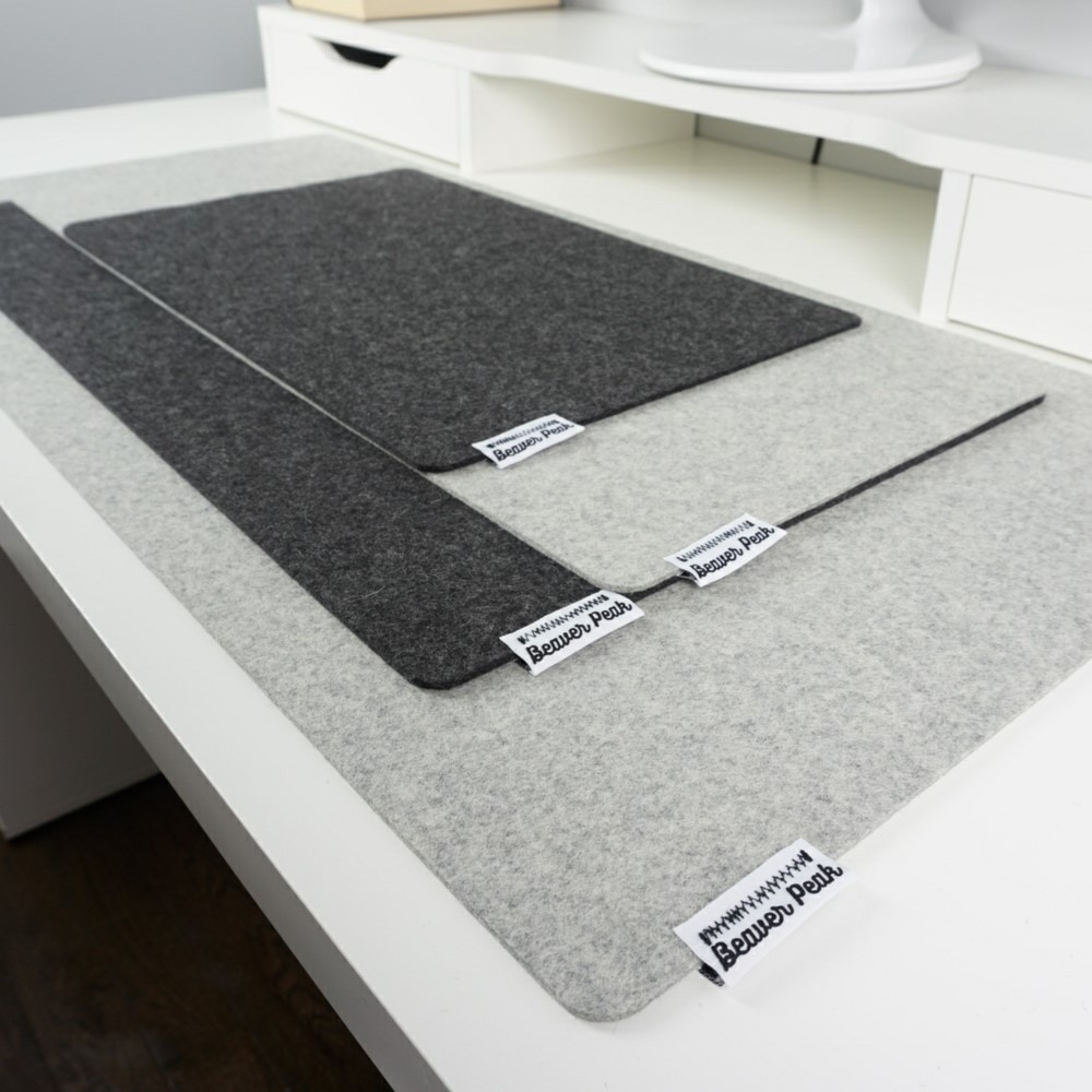 Beaver Peak Merino wool desk mat sizes
