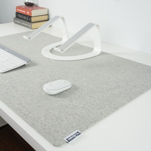 Merino wool desk pad light grey