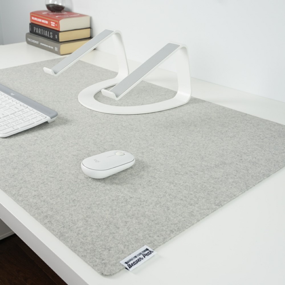 Felt Desk Pad | Computer Mat for Desk(36x12Inches) | Large Felt Desk Mat  for Keyboard and Mouse | Dark Grey