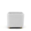 Ceramic white desk planter - large empty