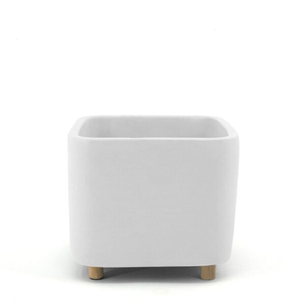 Ceramic white desk planter - large empty