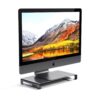 Satechi monitor stand - aluminum desk riser space grey with Mac