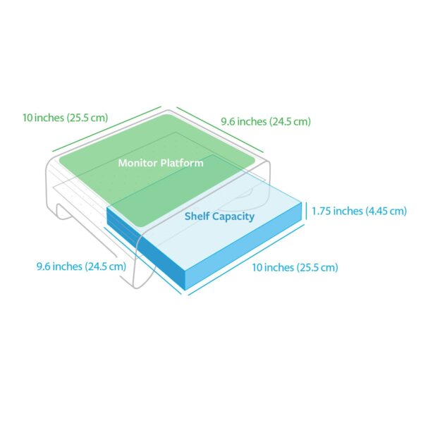 Twelve South Curve Desk Riser Monitor Stand - Dimensions