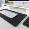 Wool and Cork Desk Mat Black - Felt and Cork Desk Mat, BeaverPeak