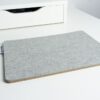 Wool and Cork mousepad - Pebble Grey