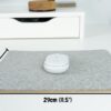 Wool and Cork mousepad - Pebble Grey, with dimensions