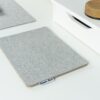 Wool and Cork mousepad - Pebble Grey from angle