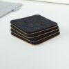 Wool and cork coasters - BeaverPeak, Black set