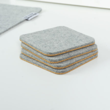 BeaverPeak wool and cork coaster - grey set