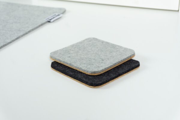 Wool and cork coasters - BeaverPeak, colour comparison