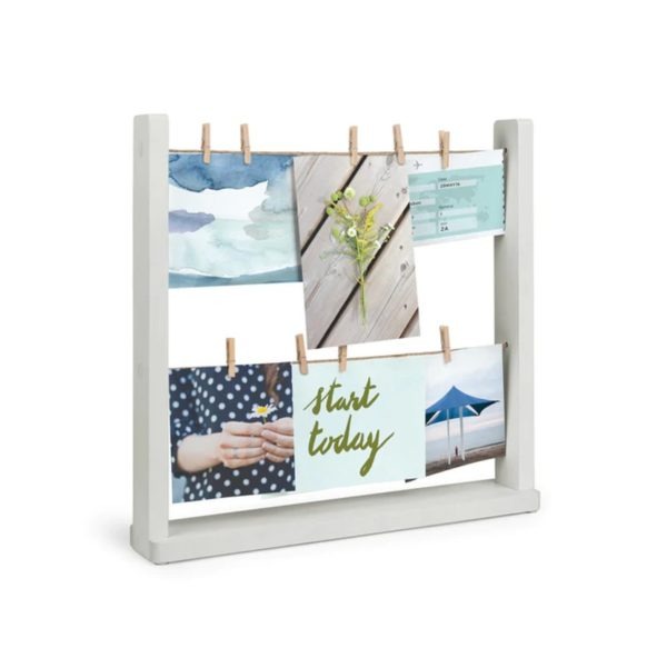 Desk picture frame - Grey frame with 6 photos on an angle