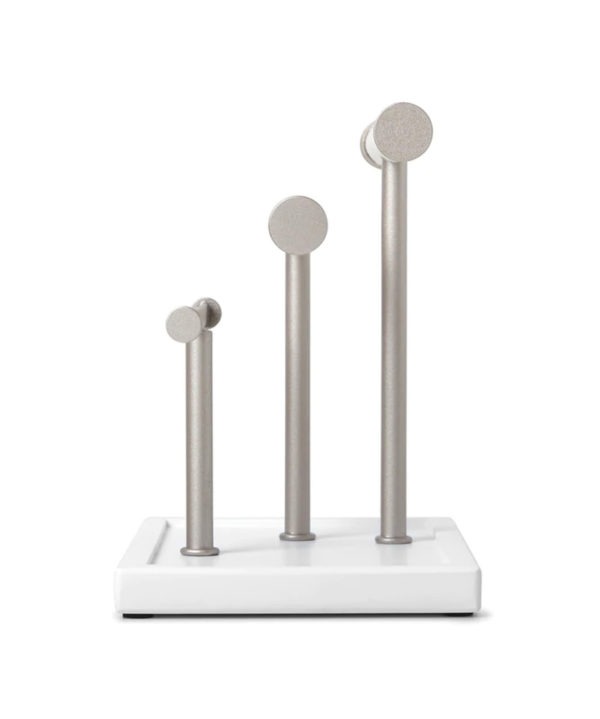 Jewelry Bar and Earring Holder - White, empty side view