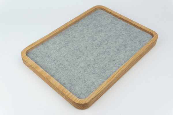 Natural Wood Jewelry Tray - Light grey lining
