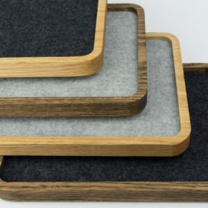 BeaverPeak Wood Jewelry Trays - All combinations, Walnut and Natural wood with Grey and Black linings
