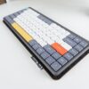 Wool Keyboard Mat Black with Nuphy Air75 keyboard closeup