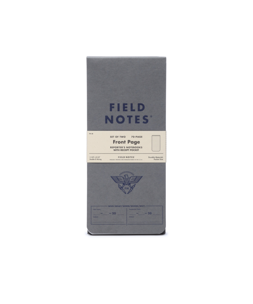 Front cover of Field Notes' reporters notebooks