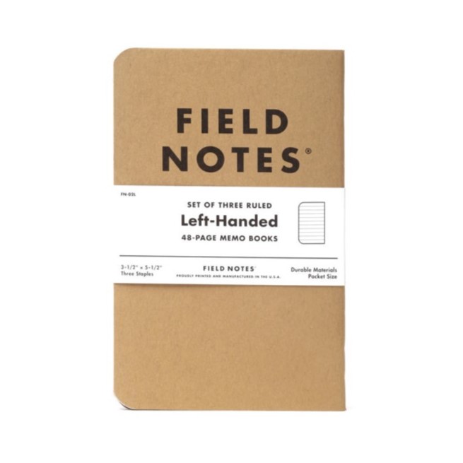 Left handed notebook - Field Notes 3 pack