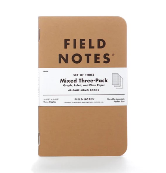 Field Notes 3 pack of mixed paper notebooks