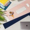 Poketo vegan leather desk mats shown with coffee spill on top
