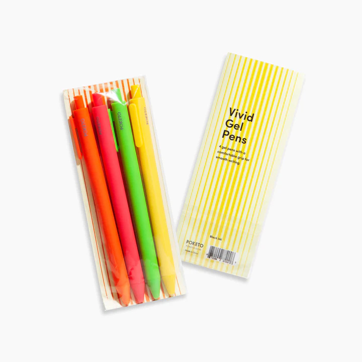 Poketo Vivid Gel Pens, Set of 4 - Warm Packaging