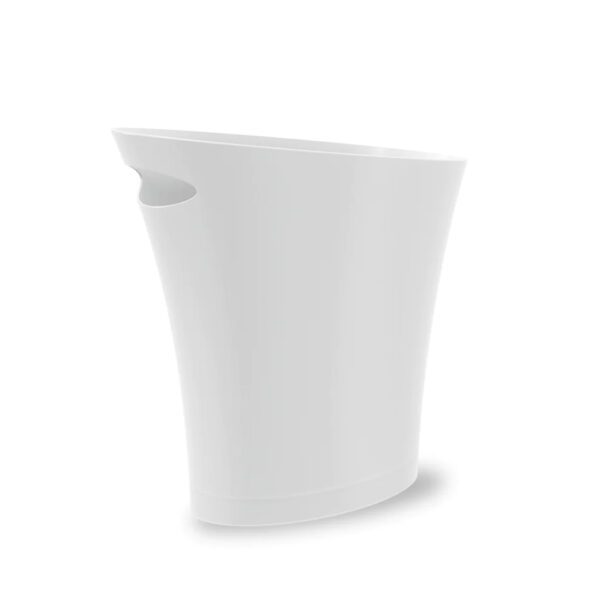 White skinny trash can by Umbra