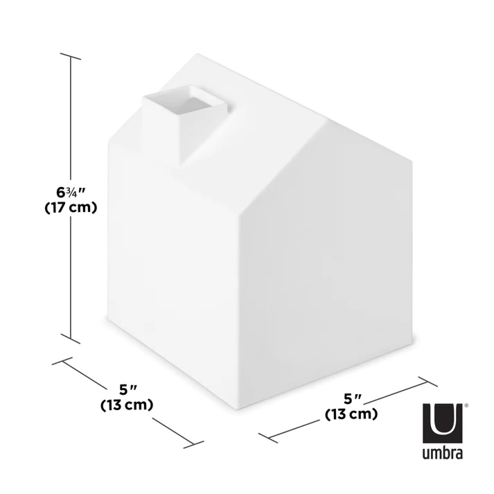 Dimensions of square kleenex box cover. Fits 13cm x 13cm (5" x 5") tissue boxes. 17cm (6.75") height.